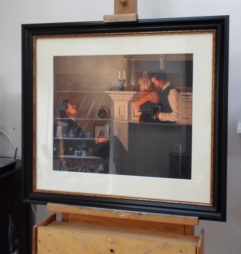 black and gold frame for Jack Vettriano print